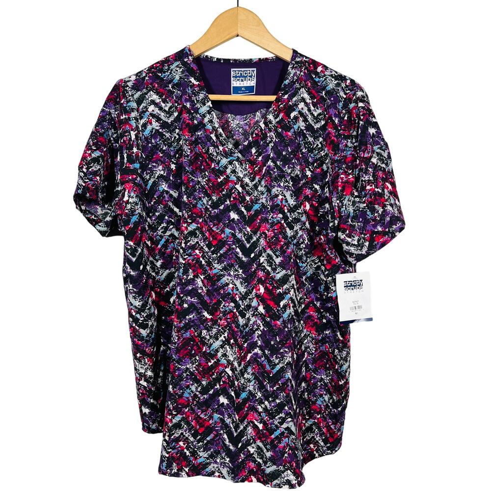 Strictly Scrubs Stretch Top Hospital Office Nurse Doctor Uniform Scrub - XL - Picture 1 of 4